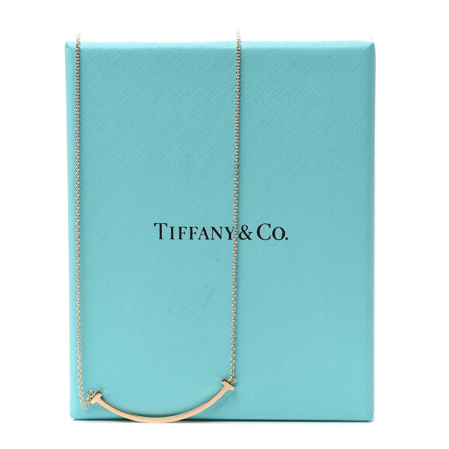 18K Rose Gold Small T Smile Pendant Necklace
