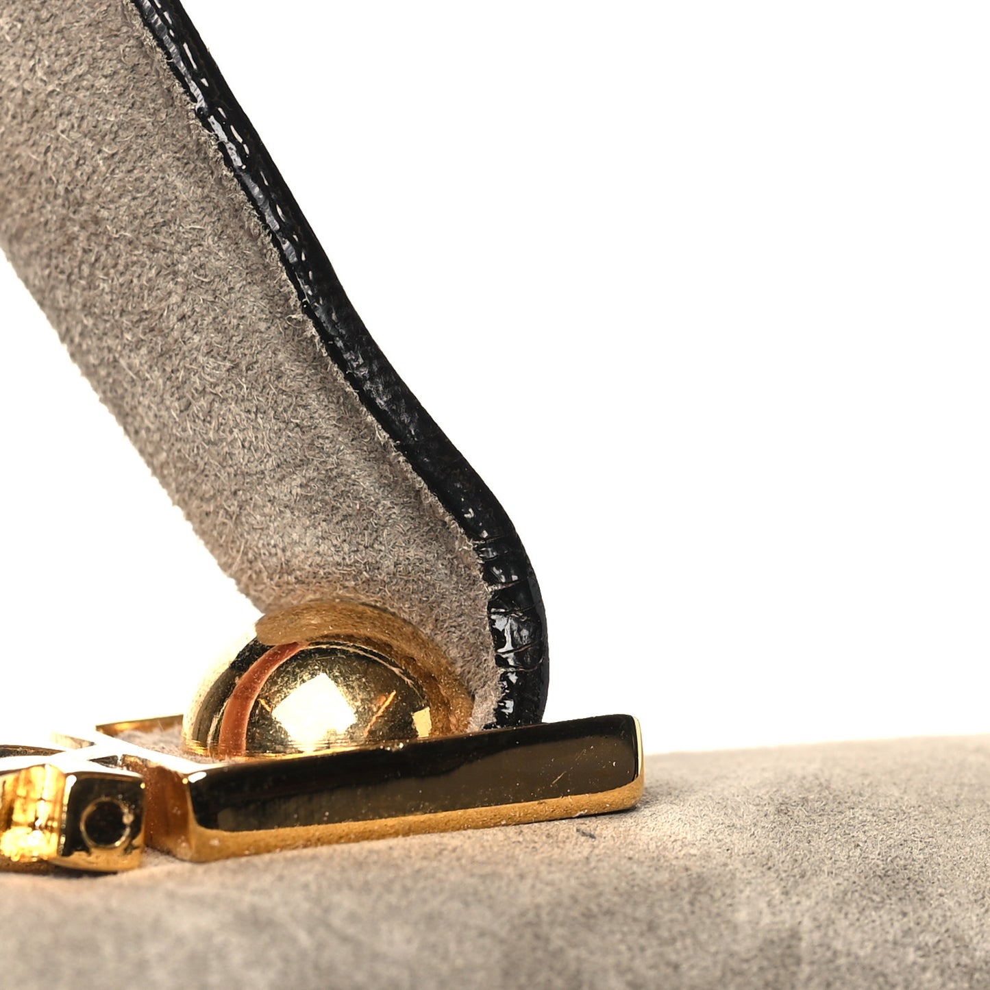 Suede Gancini 2-Way Top Handle Bag Taupe