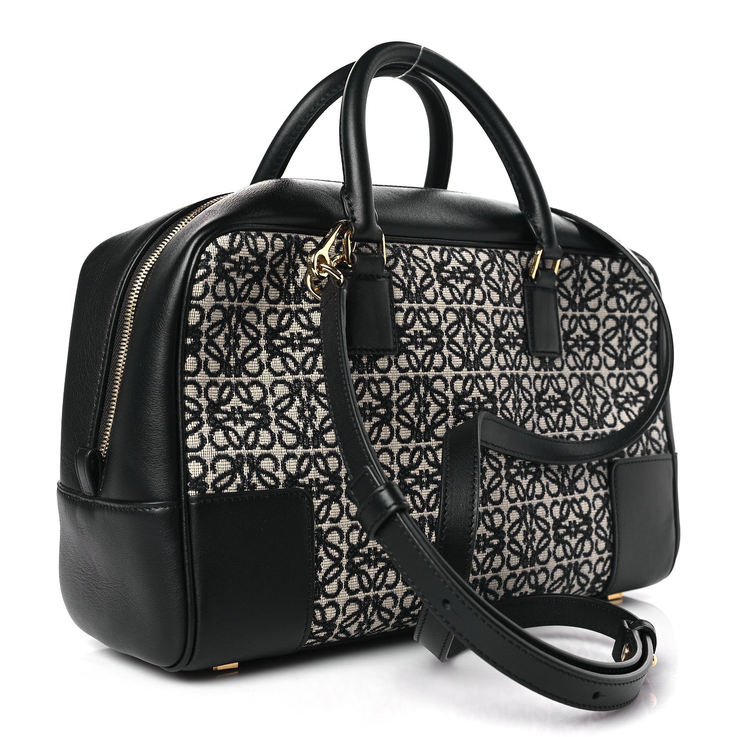 Loewe Jacquard Anagram Calfskin Amazona 28 Black Navy 3 of 8