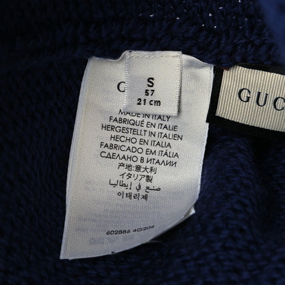Gucci Wool Knit GG Plain Cap Tricot Beanie Hat S Blue 5 of 5