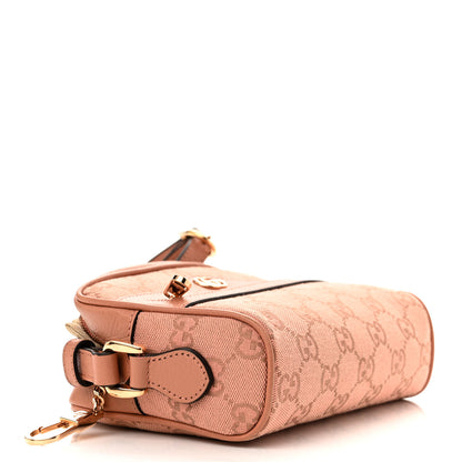 Gucci Monogram Textured Dollar Calfskin Mini Ophidia Shoulder Bag Cloche Rose Pink 4 of 12