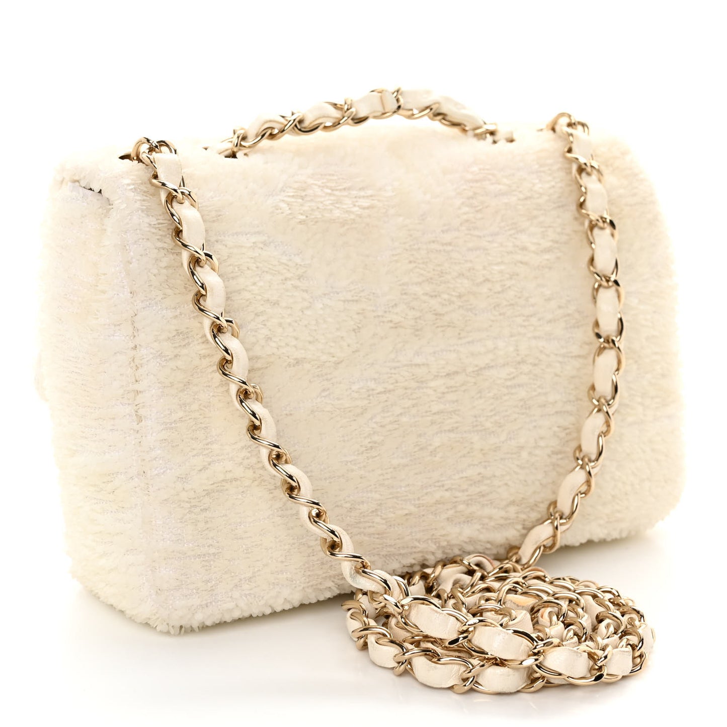 Sequin Mini Rectangular Flap White