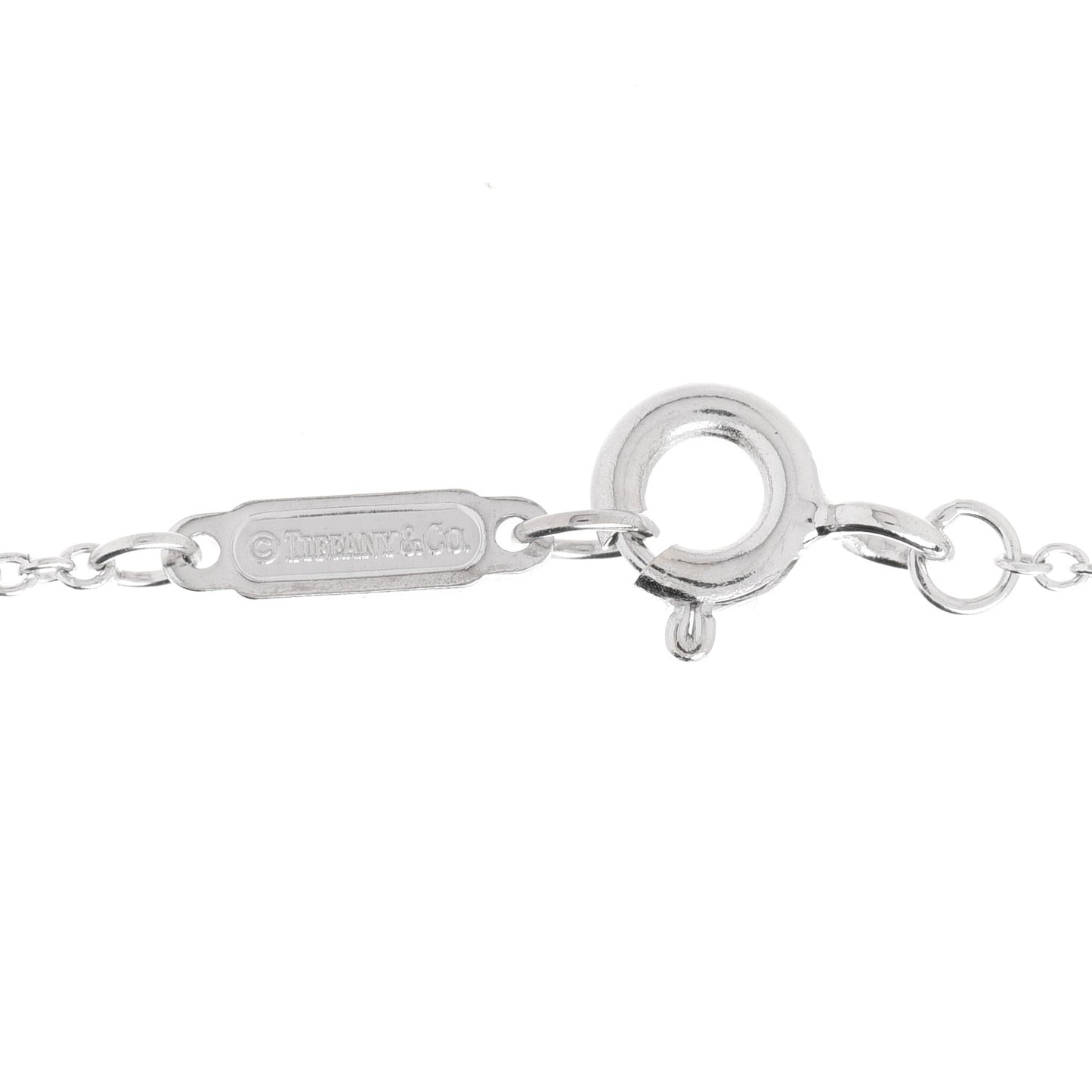 18K White Rose Gold Diamond Double Interlocking Circles Pendant Necklace