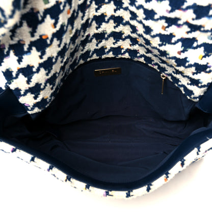 Chanel Tweed Quilted Maxi Chanel 19 Flap Ecru Navy Blue Multicolor 5 of 10