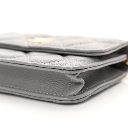 Chanel Caviar Quilted Miss Coco Clutch With Chain Grey 11 of 12