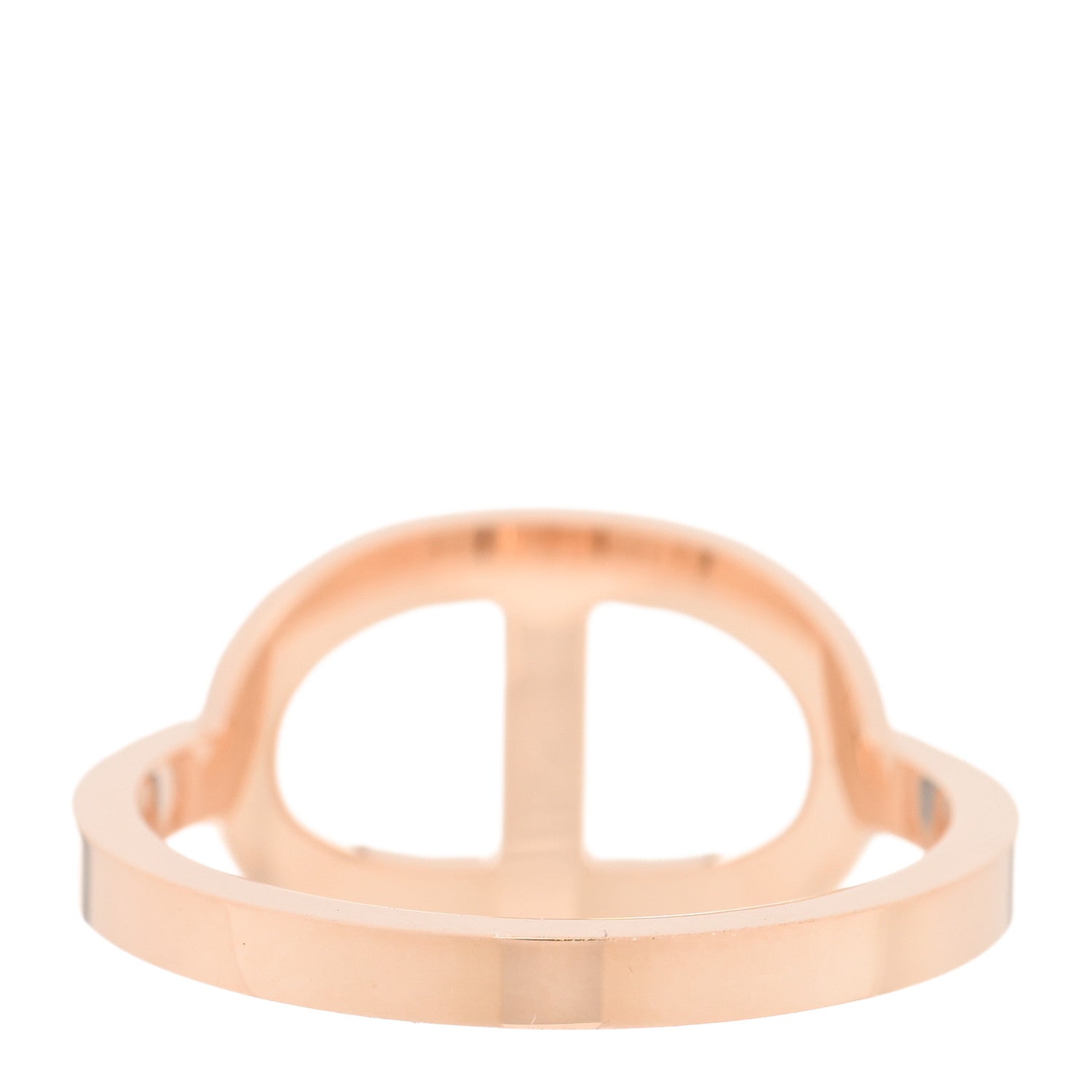 Hermes 18K Rose Gold Diamond MM Chaine d'Ancre Contour Ring 54 6.75 3 of 5