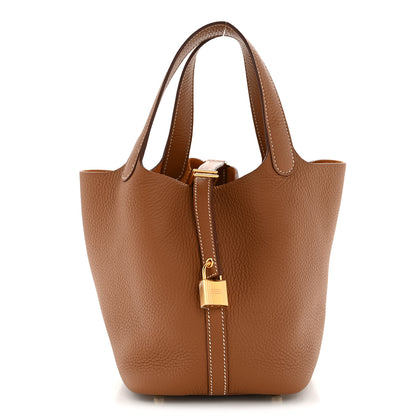 Hermes Taurillon Clemence Picotin Lock 18 PM Gold 1 of 11