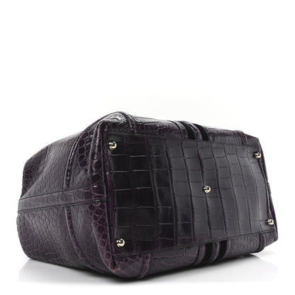 Gucci Crocodile Large Treasure Boston Purple 4 of 10