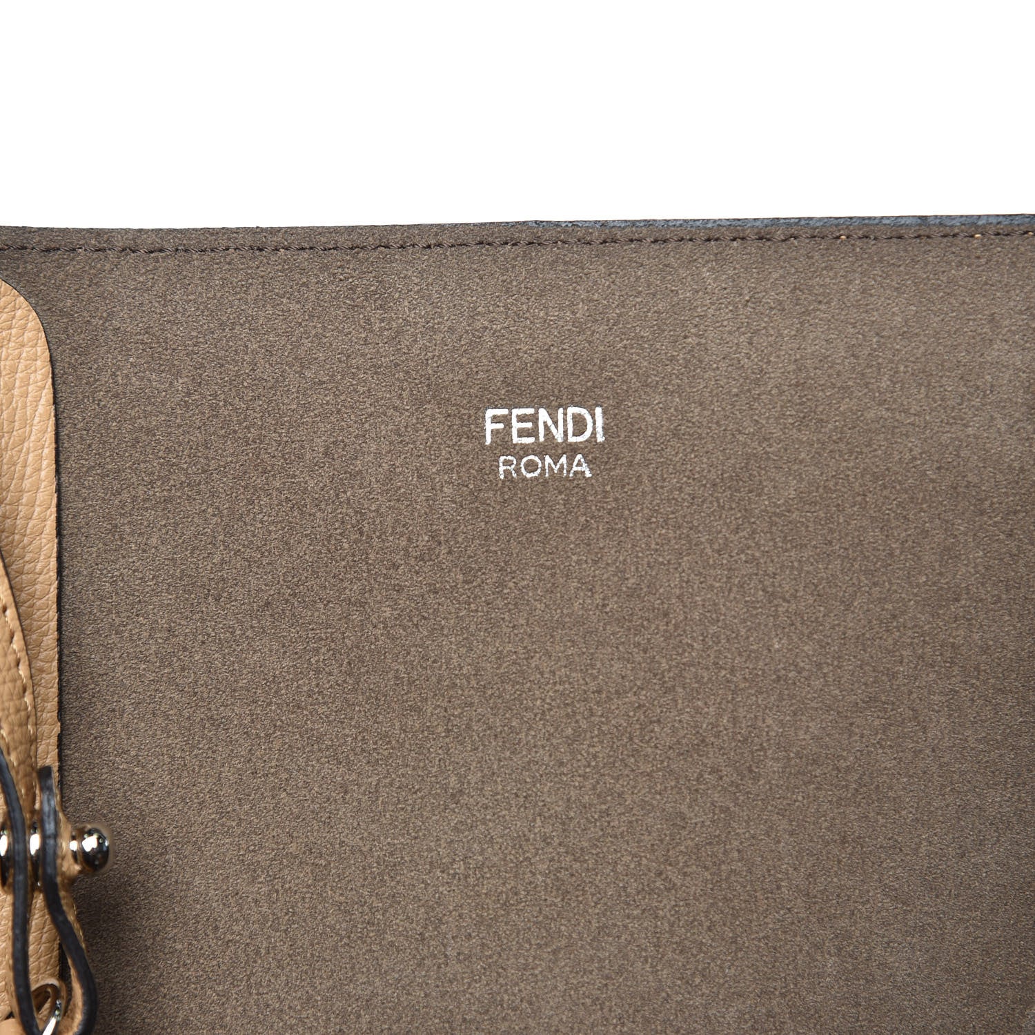 Fendi Vitello Vienna Enamel F is Fendi Shopping Tote Miele Scuro Taupe 8 of 11