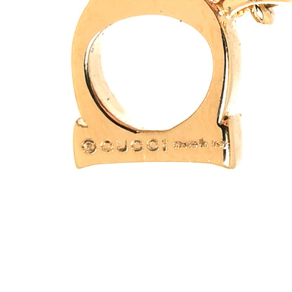 Gucci Metal Crystal Pearl Script Drop Single Earring Gold 4 of 4