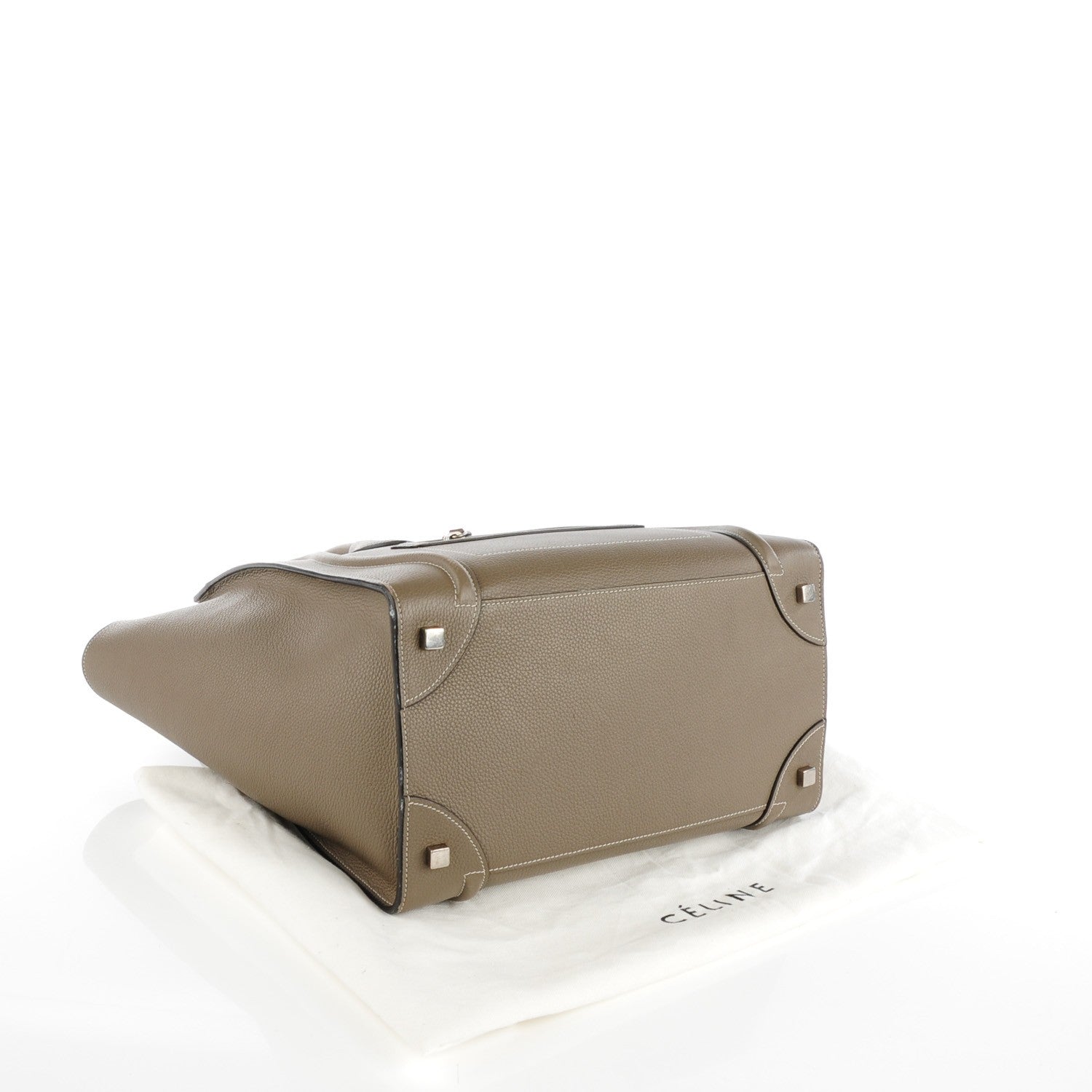 Celine Drummed Calfskin Mini Luggage Souris 4 of 8