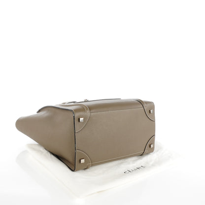 Celine Drummed Calfskin Mini Luggage Souris 4 of 8