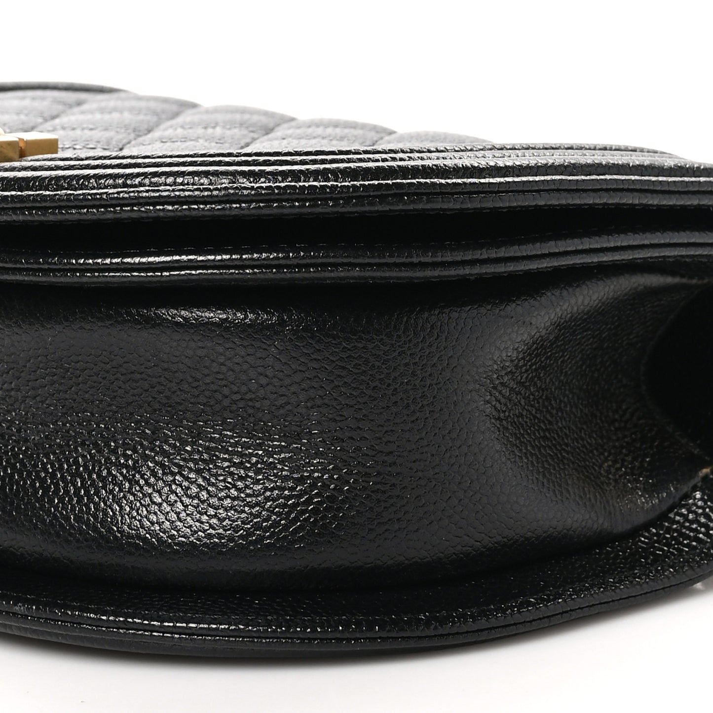 Caviar Quilted Small Boy Messenger Bag Black