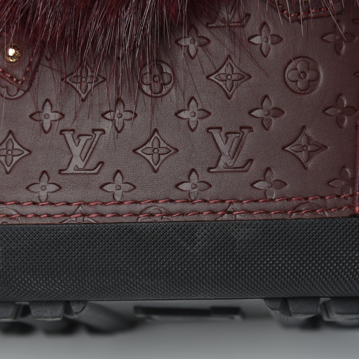Louis Vuitton Beaver Calfskin Monogram Off Piste Flat Half Boots 38 Red 16 of 16