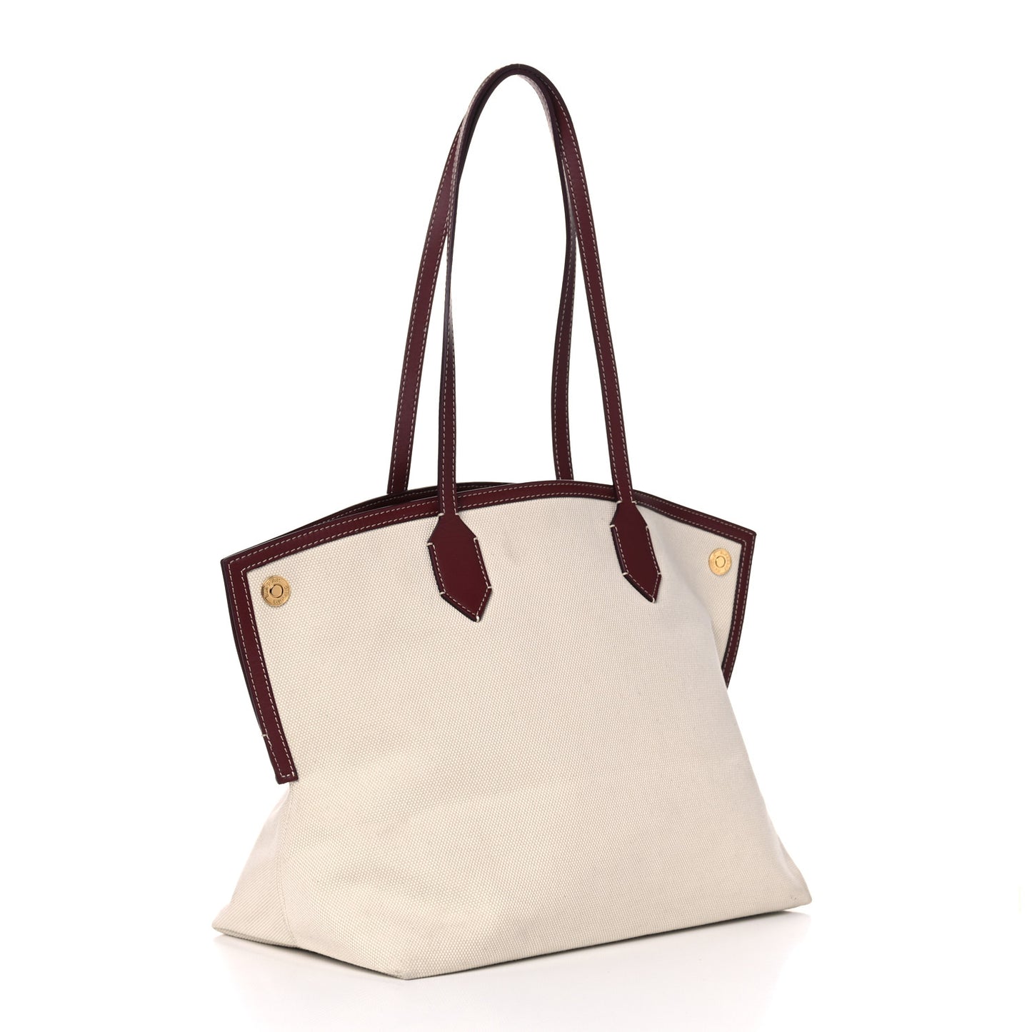 Cotton Canvas Calfskin Medium Society Tote Bag Natural