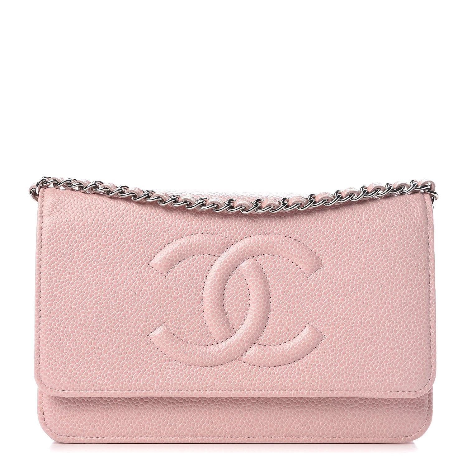 Chanel Caviar Timeless CC Wallet On Chain WOC Pink 1 of 13