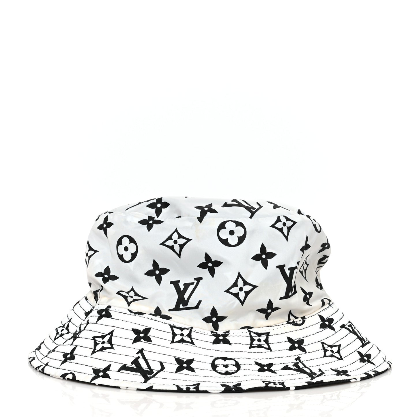 Nylon Monogram Reversible Bob Bucket Hat S Black White