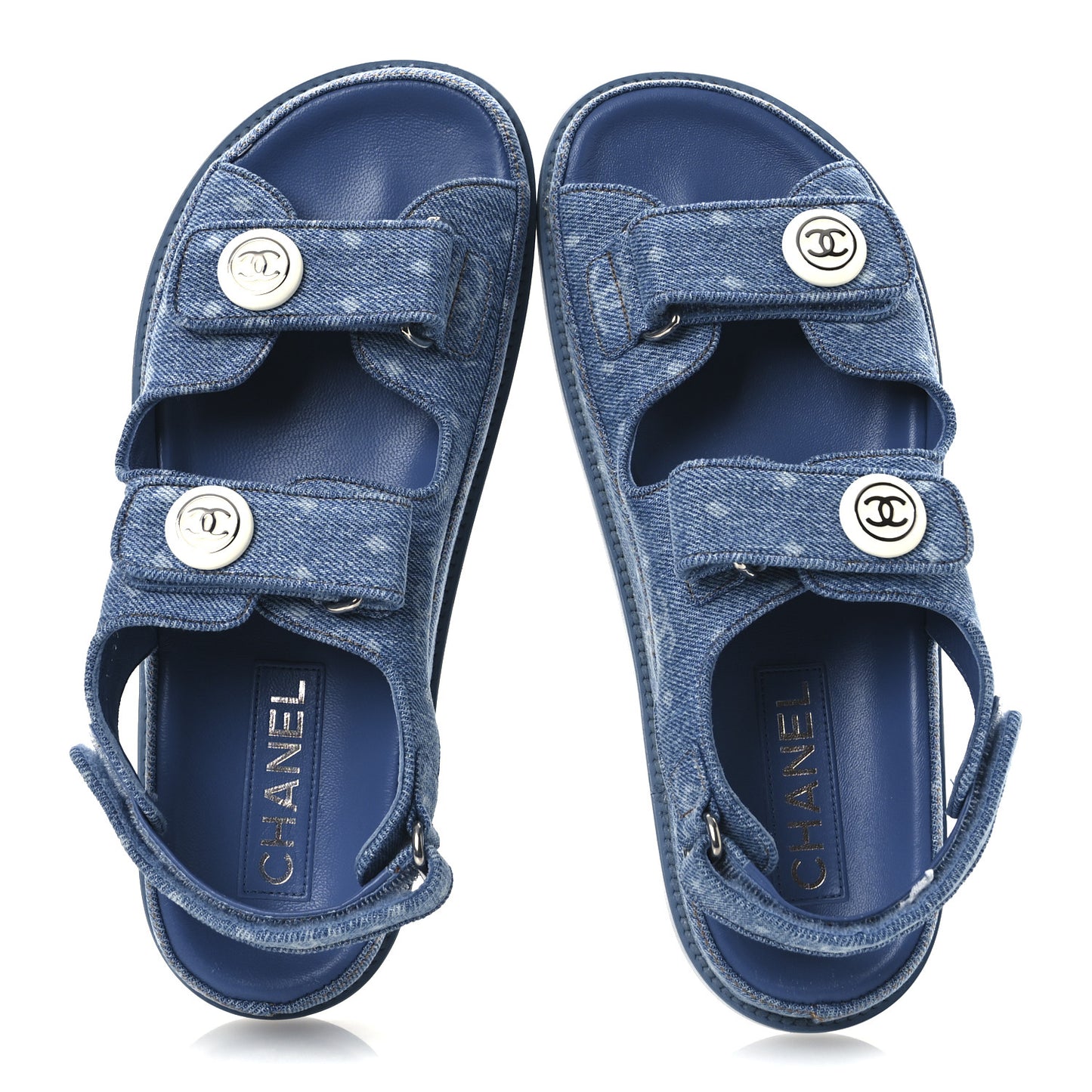 Printed Denim CC Dad Sandals 37.5 Light Blue