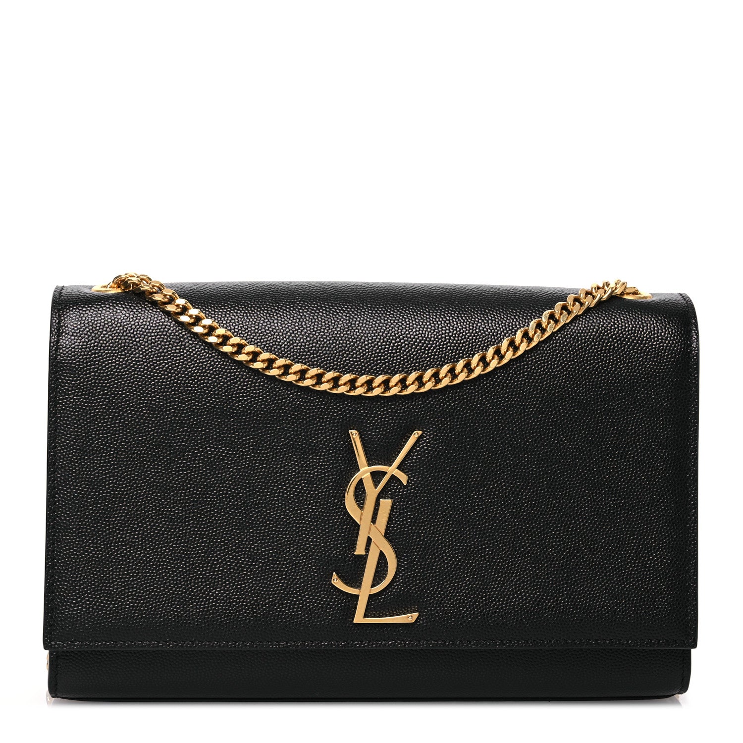 Saint Laurent Grain De Poudre Medium Classic Monogram Kate Satchel Black 1 of 13