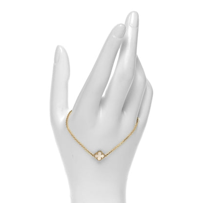 Van Cleef & Arpels 18K Yellow Gold Mother of Pearl Sweet Alhambra Bracelet 2 of 6