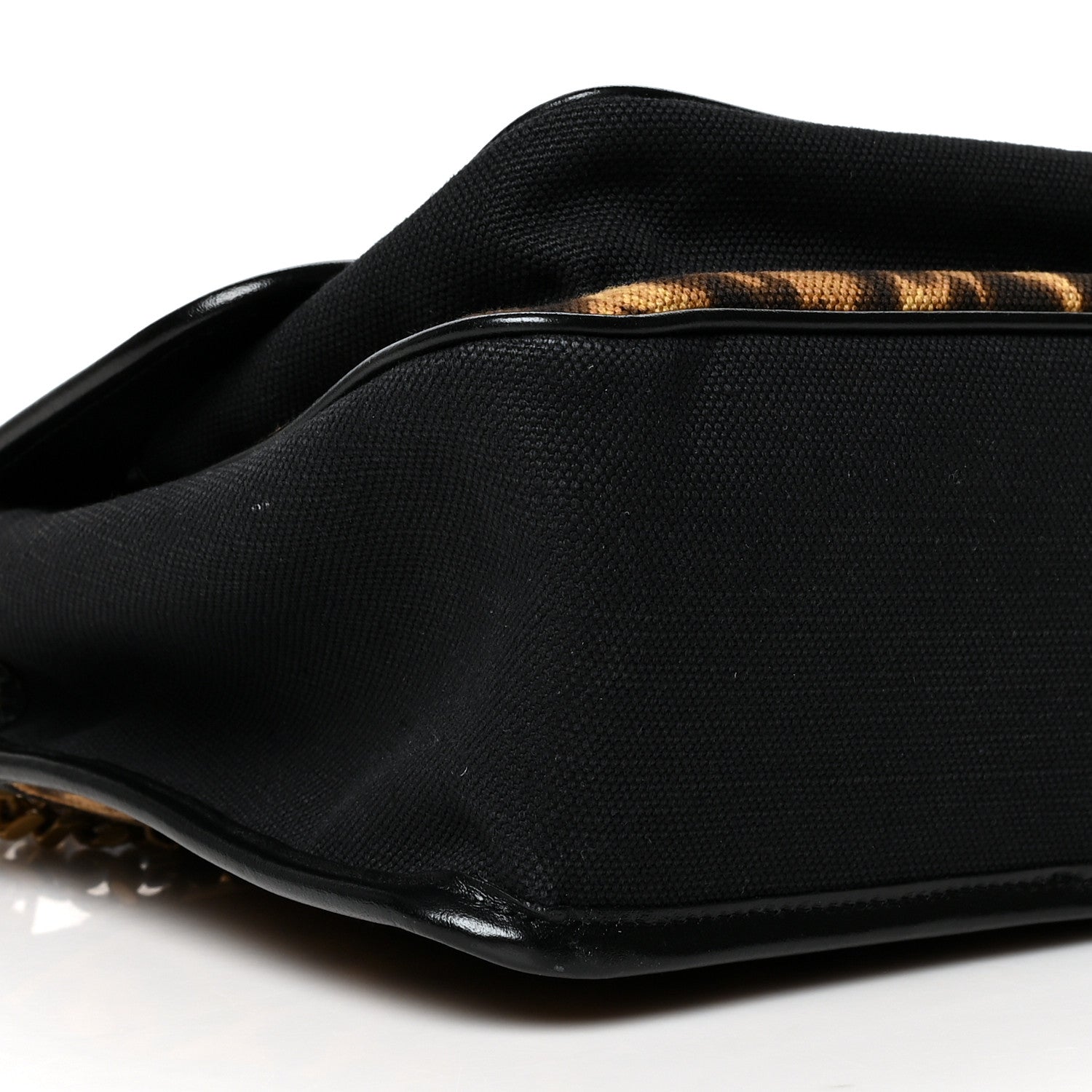Saint Laurent Smooth Calfskin Canvas Leopard Print Medium Niki Chain Satchel Light Natural 10 of 13