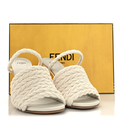 Fendi Fabric Woven Fendi First 95mm Slide Sandals 38 Grezzo 2 of 8