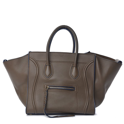 Celine Supple Calfskin Medium Phantom Luggage Khaki Cobalt Trim 1 of 14