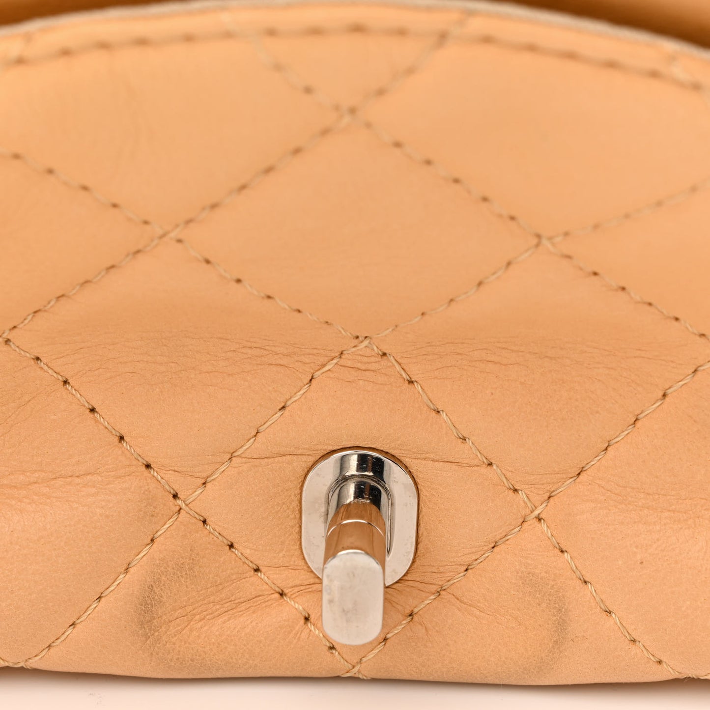Lambskin Quilted Medium Icons Secret Label Flap Beige