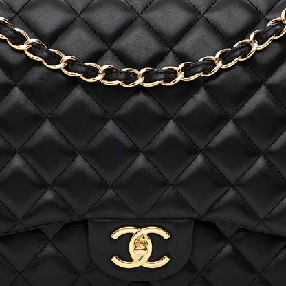Chanel Lambskin Quilted Maxi Double Flap Black 9 of 19