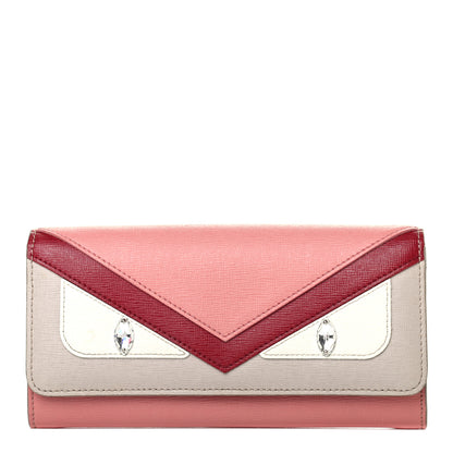 Fendi Vitello Elite Crystal Eye Monster Continental Wallet on Chain Grigio Polvere Ribes Multicolor 1 of 4