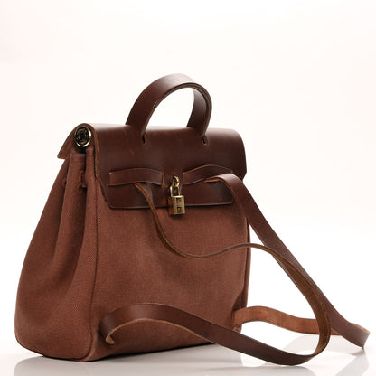 Hermes Toile Vache Hunter Herbag 30 PM Backpack Havane 3 of 5