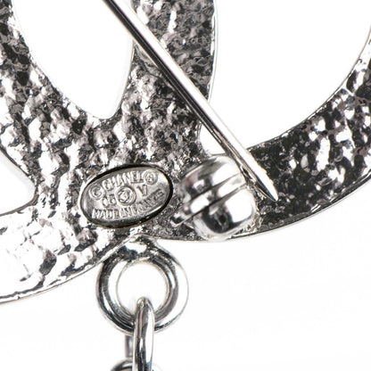 Chanel Pearl CC Drop Brooch Silver 4 of 4