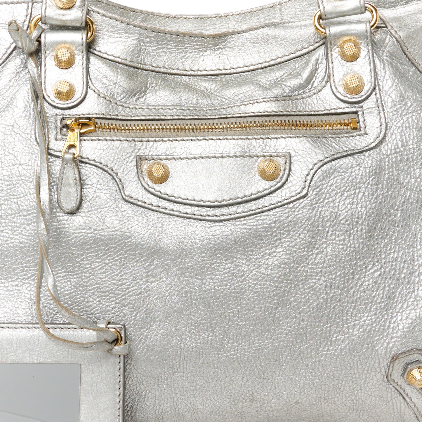 Metallic Agneau Giant 12 Gold Hardware Velo Gris Aluminum