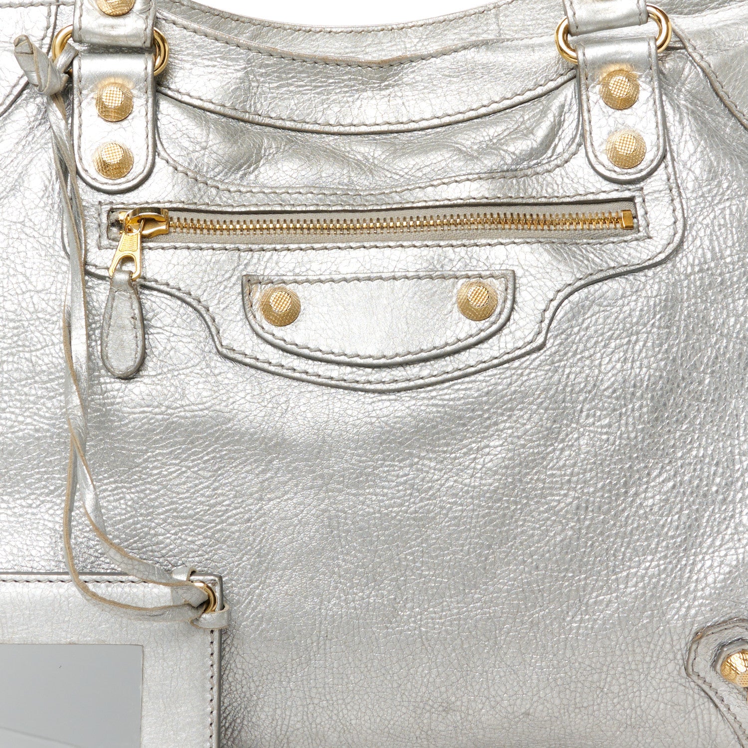 Balenciaga Metallic Agneau Giant 12 Gold Hardware Velo Gris Aluminum 9 of 12
