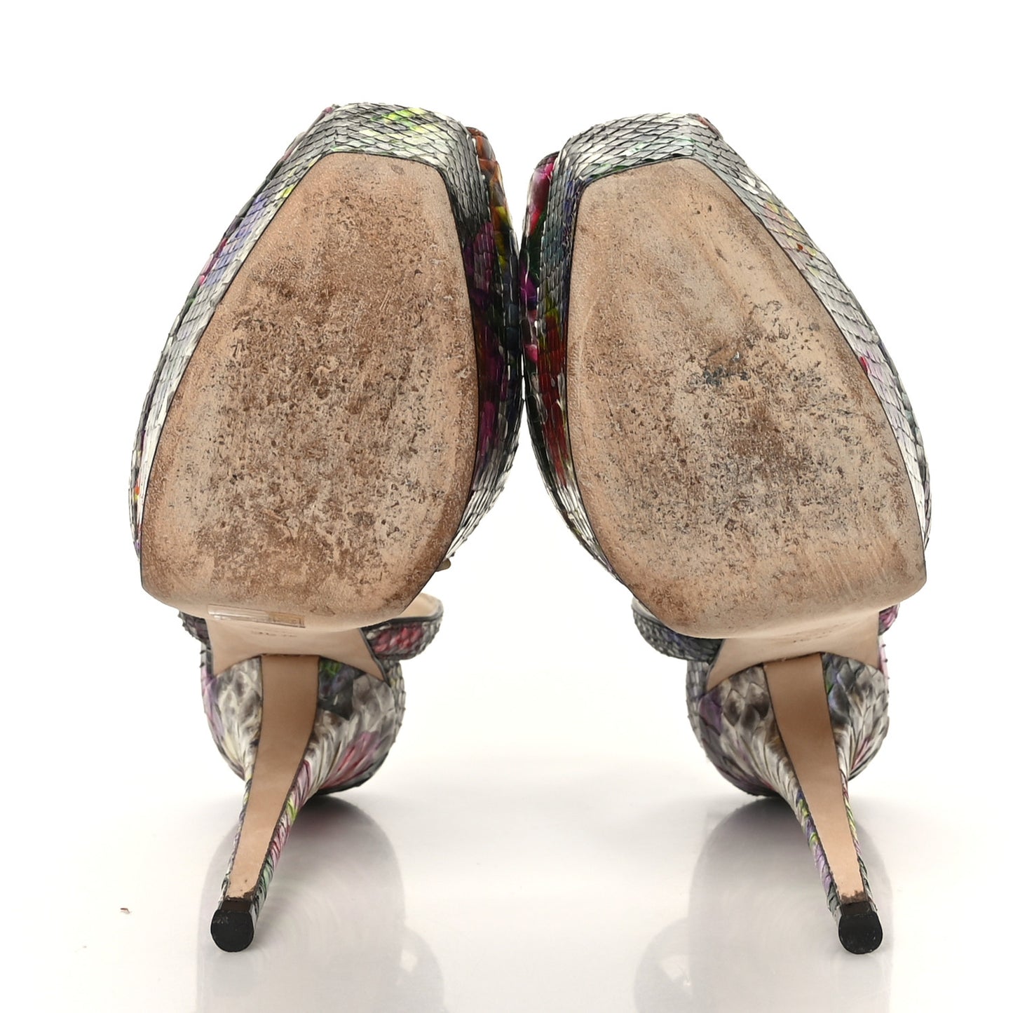 Python Floral Lola 130 Platform Sandals 36.5 Multicolor