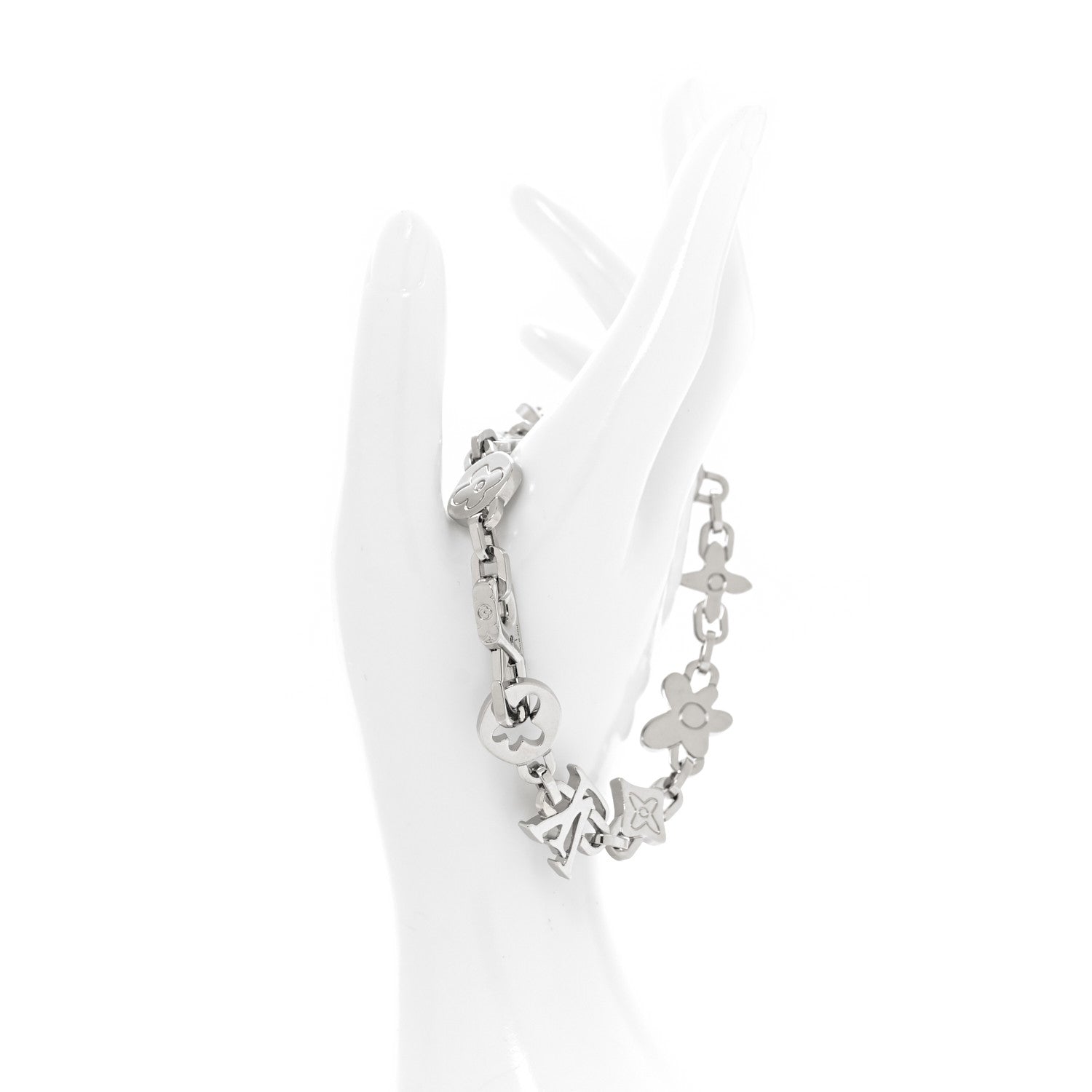 Louis Vuitton Monogram Craggy Bracelet L Silver 2 of 5