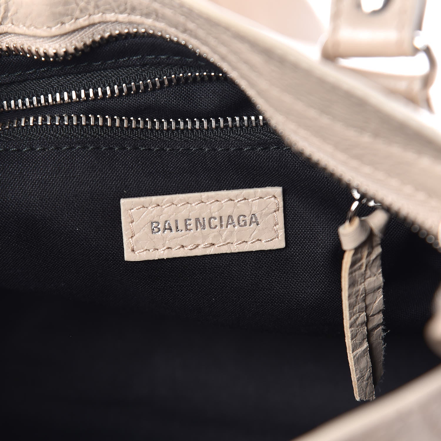 Balenciaga Agneau Classic Silver Hardware Mini City Logo Strap Beige Tapioca 8 of 11
