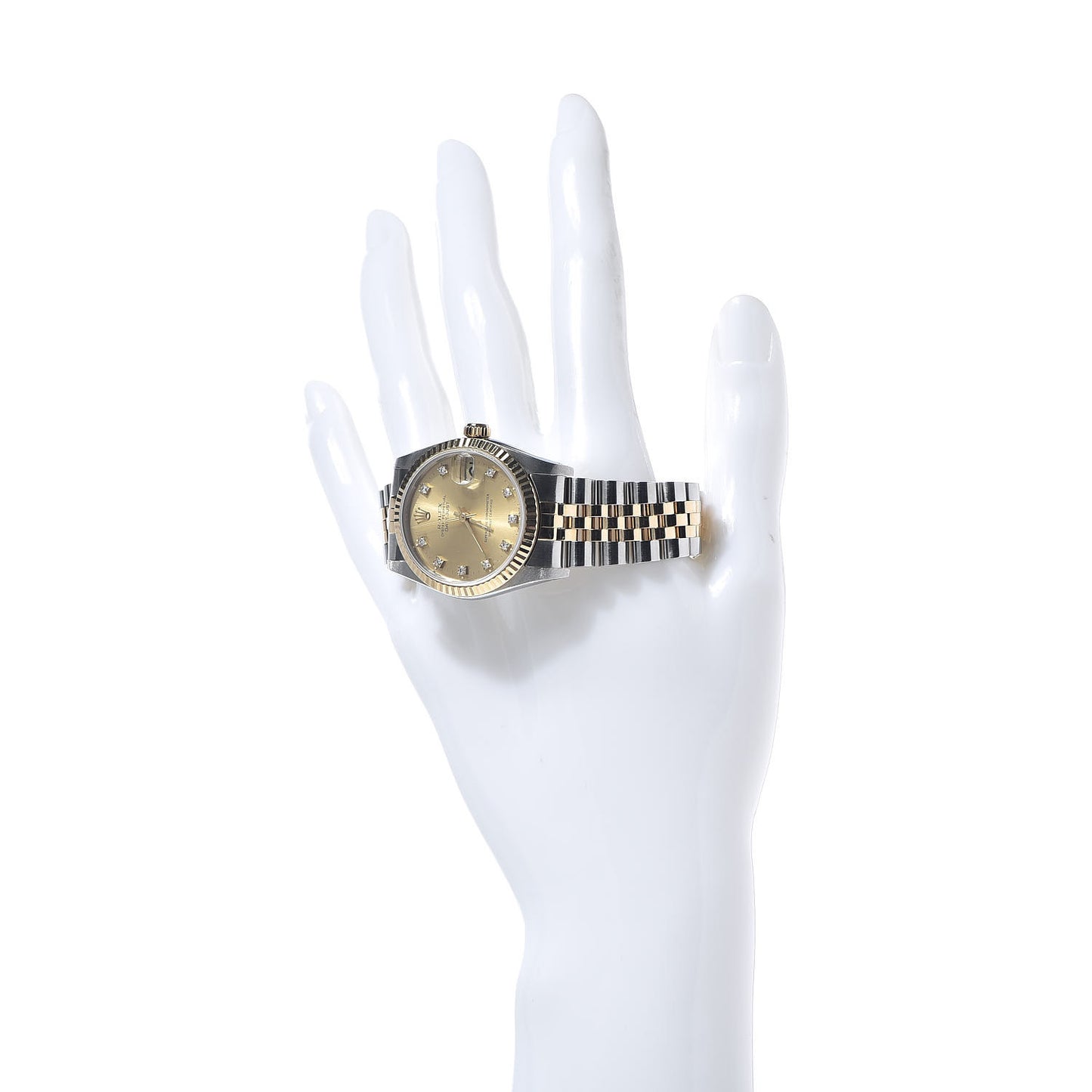 Stainless Steel 18K Yellow Gold Diamond 31mm Oyster Perpetual Datejust Watch Champagne 68273