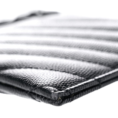Saint Laurent Grain De Poudre Chevron Monogram Bill Pouch Black 9 of 17