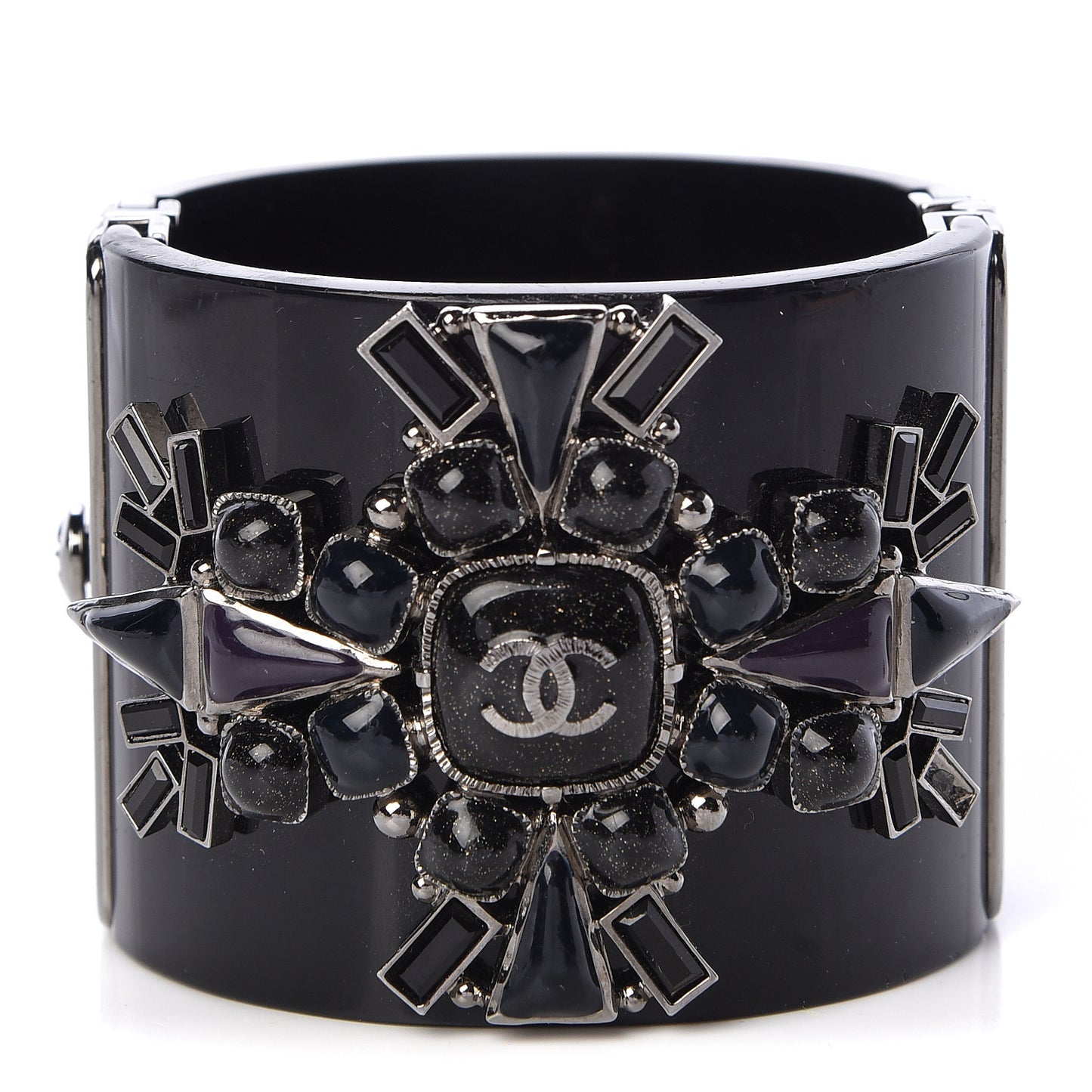 Resin Enamel CC Cabochon Cuff Black
