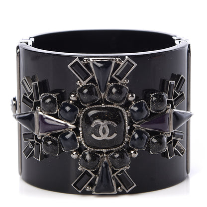 Chanel Resin Enamel CC Cabochon Cuff Black 1 of 4