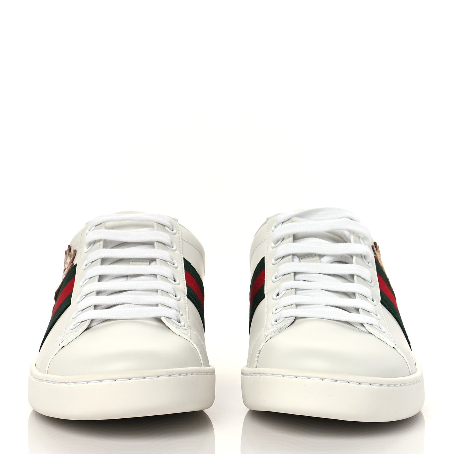 X DORAEMON Calfskin Fujiko Embroidered Womens Ace Sneakers 37.5 White Green