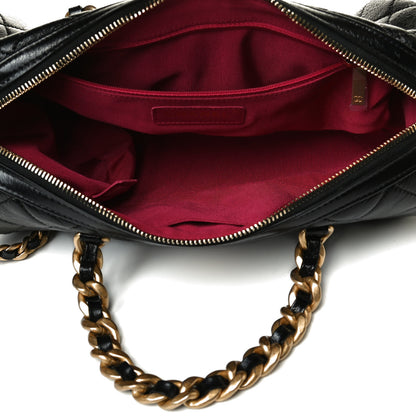 Chanel Shiny Lambskin Quilted Fashion Therapy Bowling Bag Black 9 of 25