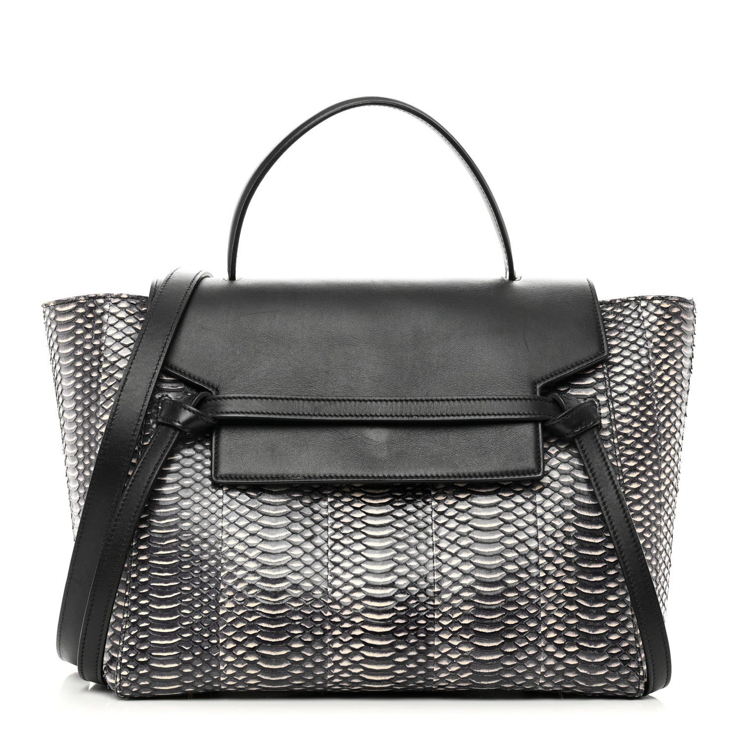 Celine Watersnake Mini Belt Bag White Black 1 of 11