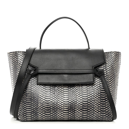 Celine Watersnake Mini Belt Bag White Black 1 of 11