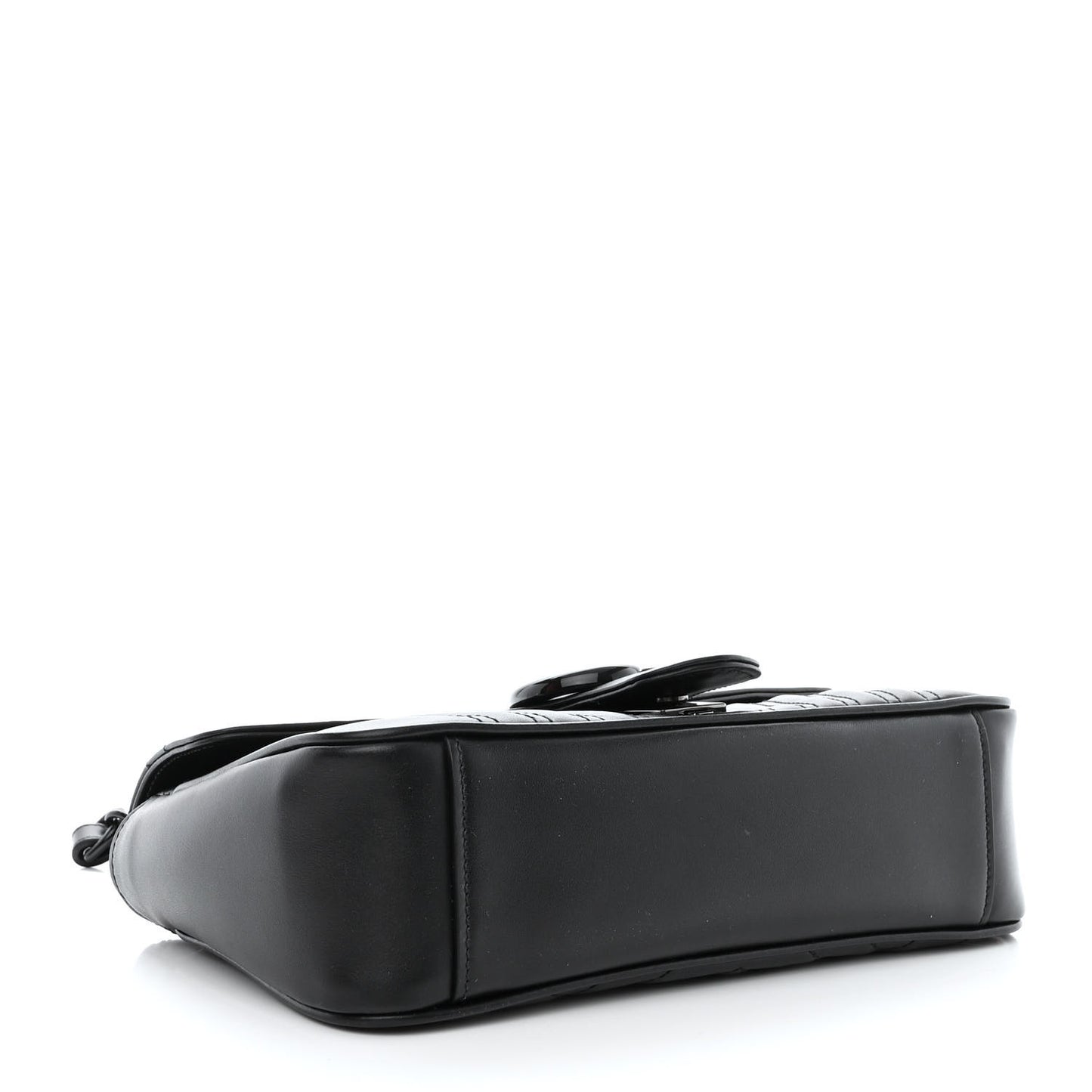 Calfskin Matelasse Monochrome Small GG Marmont Shoulder Bag Black