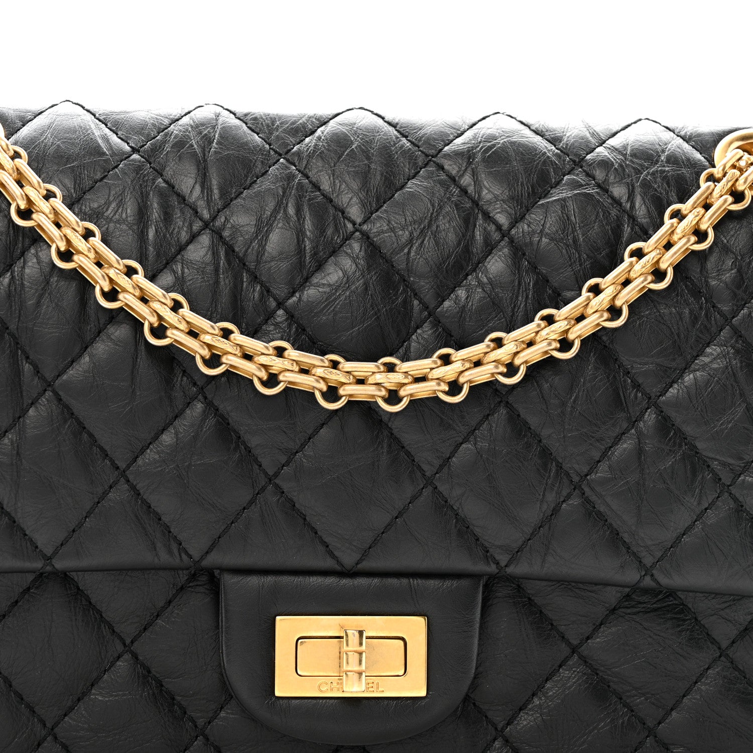 Chanel Aged Calfskin Quilted 2.55 Reissue 225 Flap Black 8 of 11