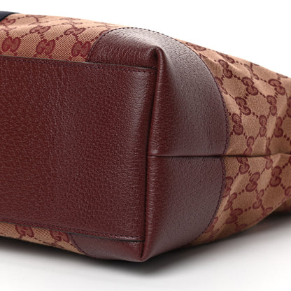 Gucci Monogram Textured Dollar Calfskin Web Medium Ophidia Shopping Tote Sahara Rubino Chardonnay 18 of 21