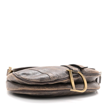 Christian Dior Distressed Calfskin Saddle Bag Brown 4 of 12