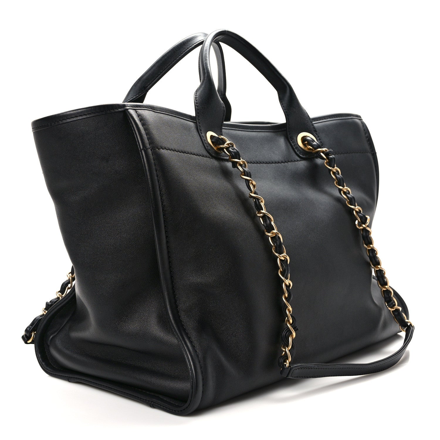 Chanel Calfskin Medium Deauville Tote Black Multicolor 4 of 9